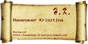 Hasenauer Krisztina névjegykártya